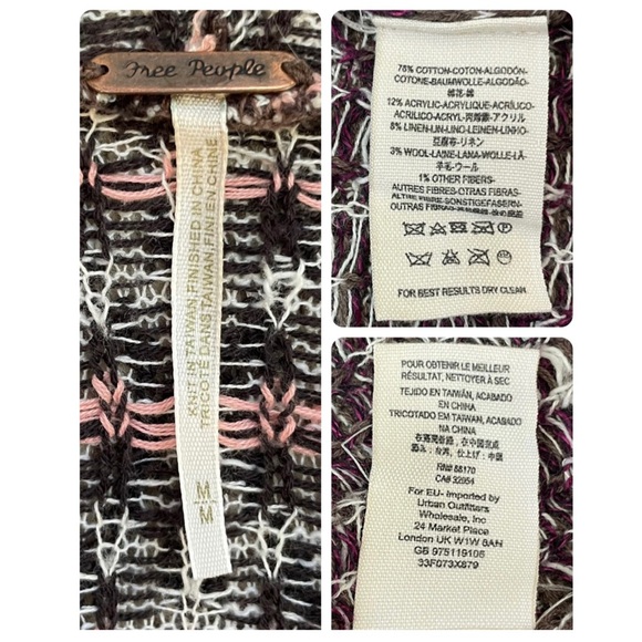 Free People Americana Bandana Hooded Long Duster Cardigan Sweater Size Medium - Picture 10 of 15